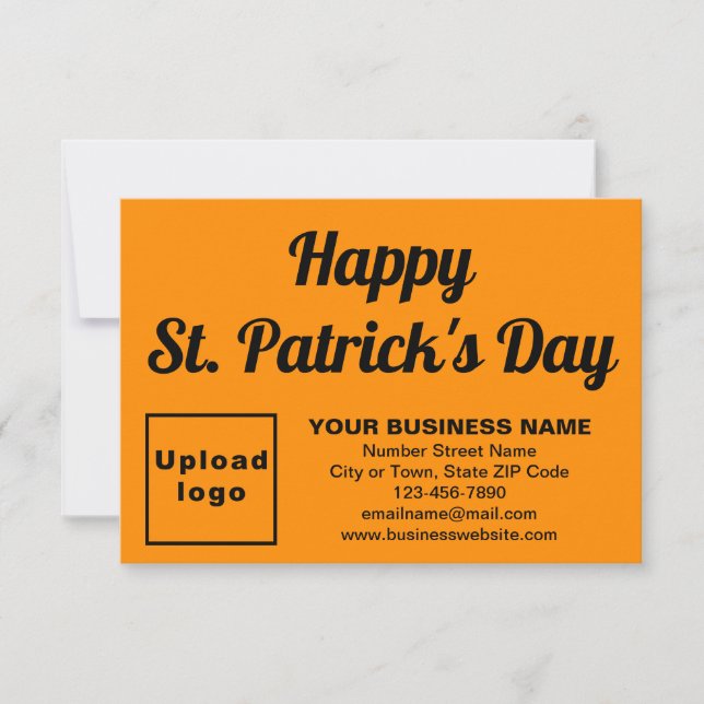 Business Saint Patrick Small Orange Flat Card (Front)