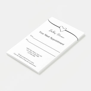 Business Salon Black White Your Next Appointment Post-it Notes