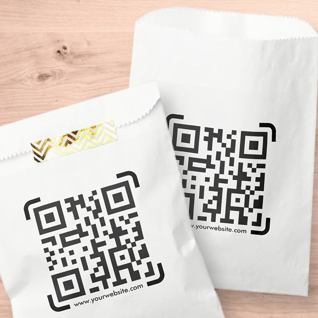 Business Scan Me QR Code Website Modern Simple Favor Bag (Creator Uploaded)
