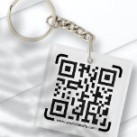 Business Scan Me QR Code Website Modern Simple Keychain<br><div class="desc">Design is modern and simple. Add your own QR code.</div>