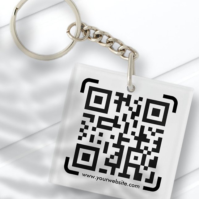 Business Scan Me QR Code Website Modern Simple Keychain (Creator Uploaded)