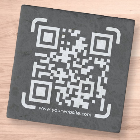 Business Scan Me Qr Code Website Modern Simple Stone Magnet