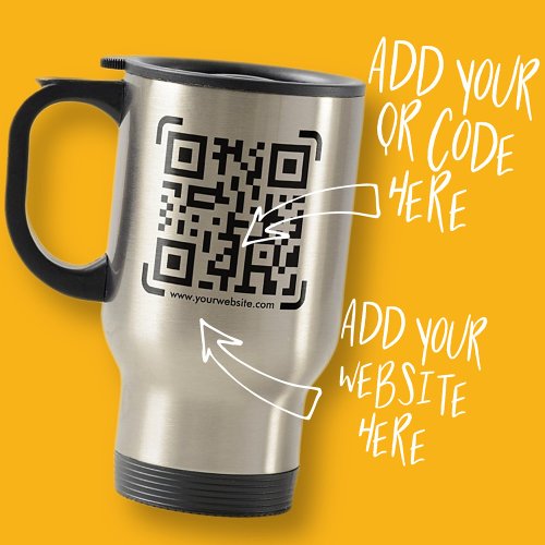 Business Scan Me QR Code Website Modern Simple Travel Mug