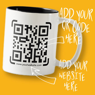Business Scan Me QR Code Website Modern Simple Two-Tone Coffee Mug