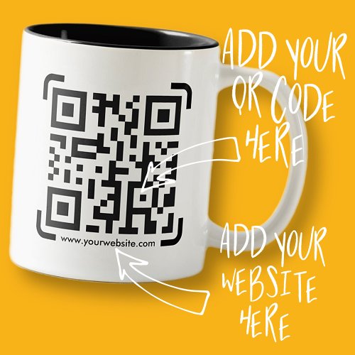Business Scan Me QR Code Website Modern Simple Two_Tone Coffee Mug