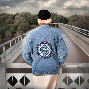 Business Scan QR Code Marketing Promotion Custom Denim Jacket