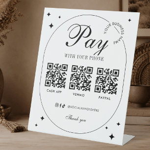 Business Scan To Pay 3 QR Codes Simple Minimalist Pedestal Sign