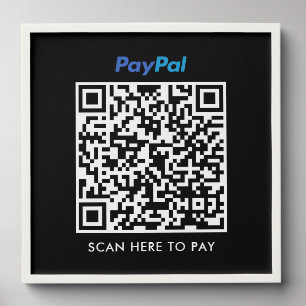 Business Scan To Pay PayPal QR Code Black Wall Peel And Stick Photo Tile
