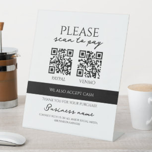 Business Scan to Pay Personalized QR Code Pedestal Sign