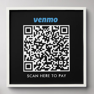 Business Scan To Pay Venmo QR Code Black Wall Peel And Stick Photo Tile