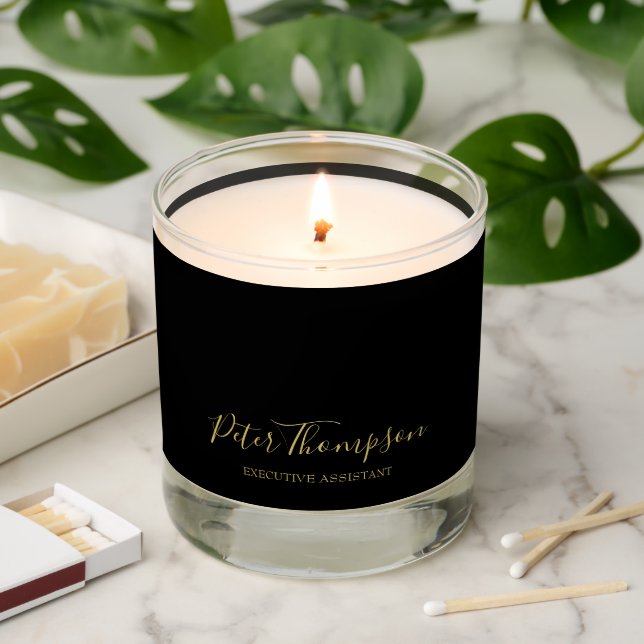 Business Script Elegant Signature Scented Candle (Lit)