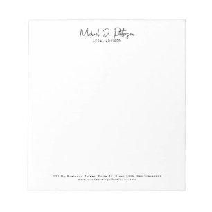Business script name simple elegant professional notepad