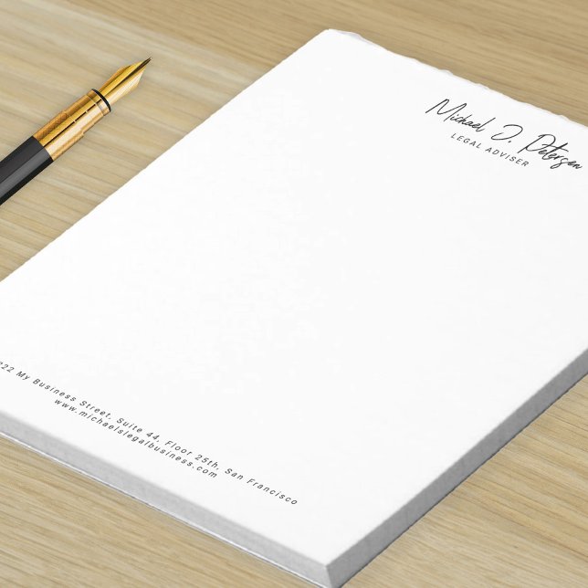 Business script name simple elegant professional notepad (Creator Uploaded)