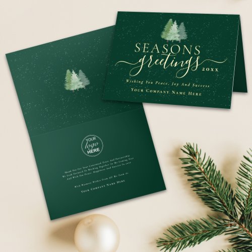 Business Seasons Greeting Company Logo Script Gold
