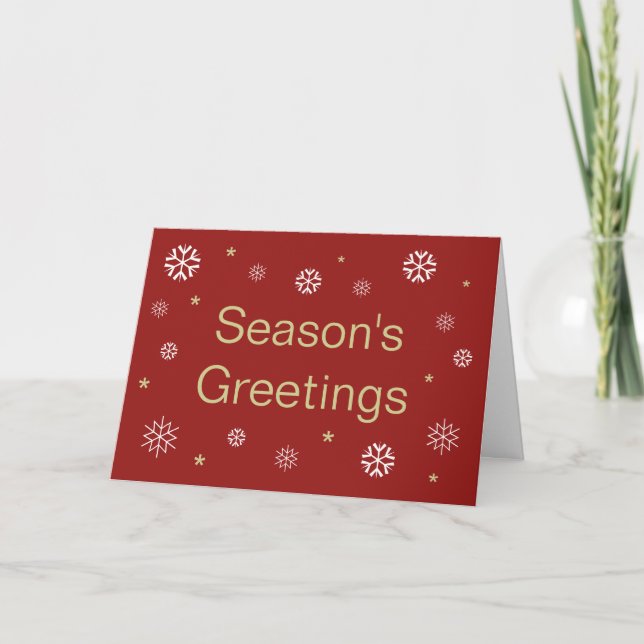 Business Seasons Greetings Red Corporate Holiday Card (Front)