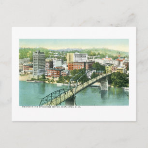 Business Section, Charleston, West Virginia Postcard