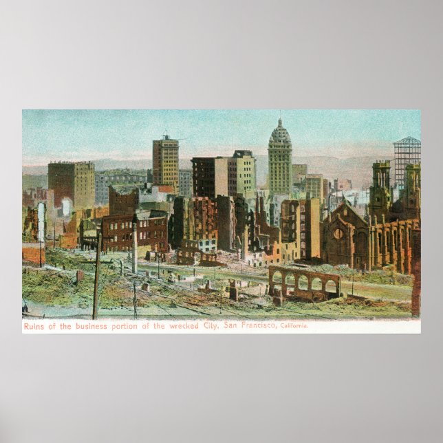 Business Section in Ruins After Fire Poster (Front)