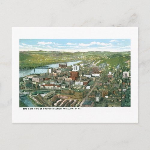 Business Section Wheeling West Virginia Postcard