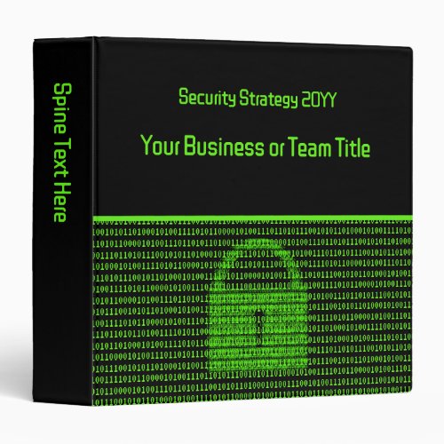Business Security Compliance _ Binary Digital Lock 3 Ring Binder