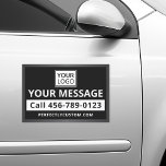 Business Service Add Logo Black White Gray Border Car Magnet at Zazzle