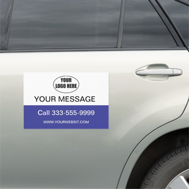 Business service logo Bleu And White car magnet (In Situ)