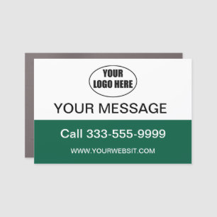 Business service logo Green And White car magnet