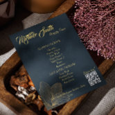Orange and Black Bold Geometric Restaurant Menu Flyer