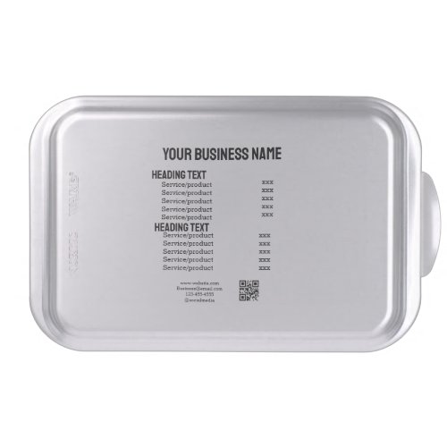 Business services products price list menu card  cake pan