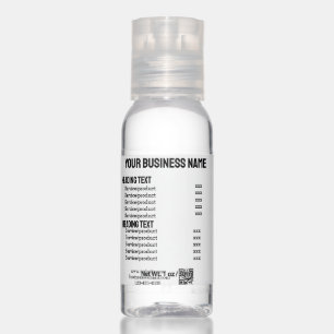 Business services products price list menu card hand sanitizer