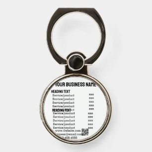 Business services products price list menu card phone ring stand
