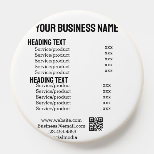 Business services products price list menu card  PopSocket
