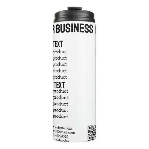 Business services products price list menu card  thermal tumbler