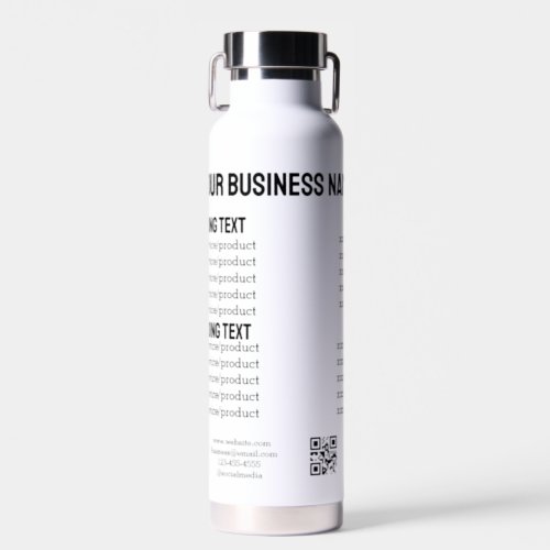 Business services products price list menu card  water bottle