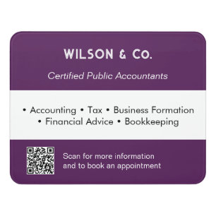 Business Services Professional Accountant Office Door Sign