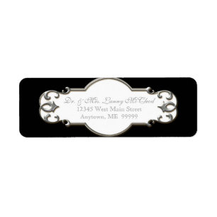 Business Shipping Classic Baroque Swirl Circle Label