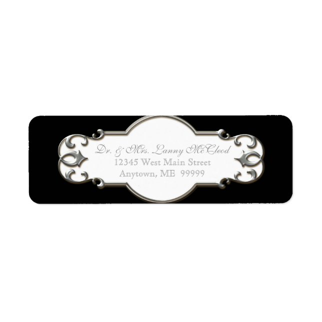 Business Shipping Classic Baroque Swirl Circle Label (Front)