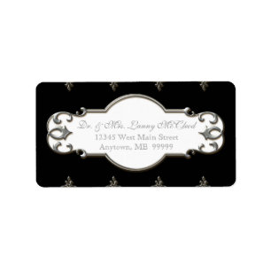 Business Shipping Classic Baroque Swirl Circle Label