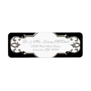 Business Shipping Classic Baroque Swirl Circle Label