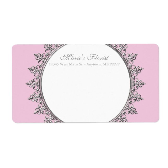 Business Shipping Classic Baroque Swirl Circle Label (Front)