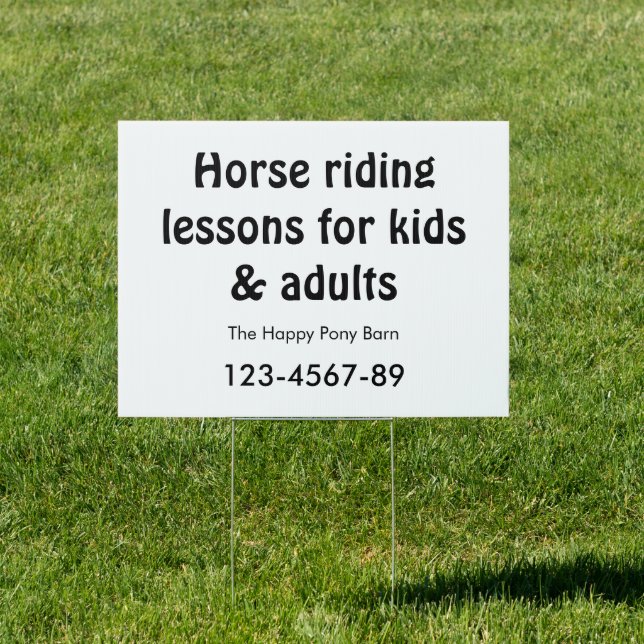 Business sign horse riding school barn equestrian (Insitu)