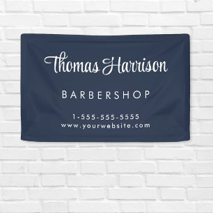 Business Signature Script Blue Promotional Banner