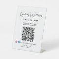 Business Signature Script Monogram QR Code Pedestal Sign | Zazzle