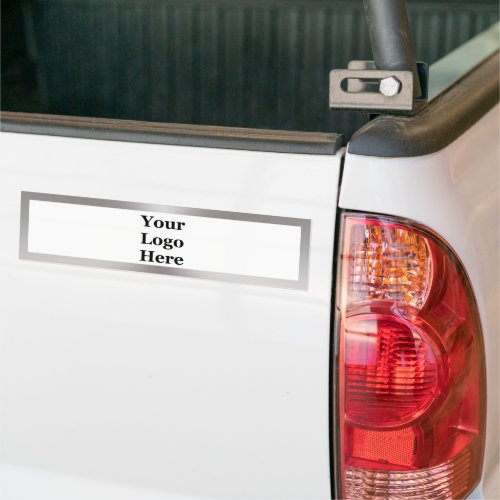 Business Silver and White Your Logo Here Template Bumper Sticker