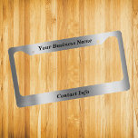 Business Silver Metal Look Contact Custom License Plate Frame<br><div class="desc">This design may be personalized in the area provided by changing the photo and/or text. Or it can be customized by choosing the click to customize further option and delete or change the color, the background, add text, change the text color or style, or delete the text for an image...</div>
