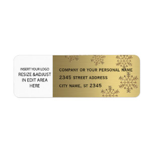 Business simple / insert logo golden snowflake label