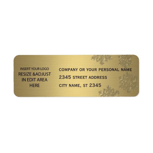 Business simple / insert logo golden snowflake label (Front)