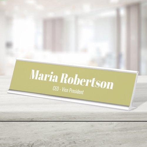 Business Simple Minimalist Gold Desk Name Plate