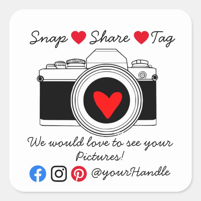 Business snap share tag thank you insert card (Front)