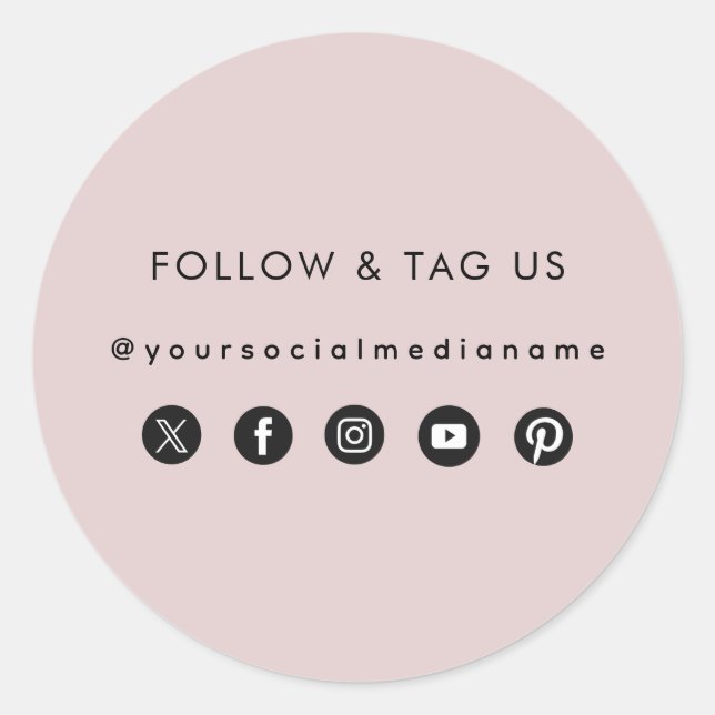 Business Social Media Custom Name Packaging Label (Front)