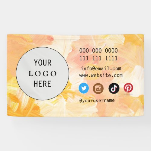 Business Social Media Logo minimalist holographic  Banner